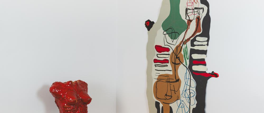 Blick in die Ausstellung „Blushing Out of Blue“ von Caterina Renaux Hering.