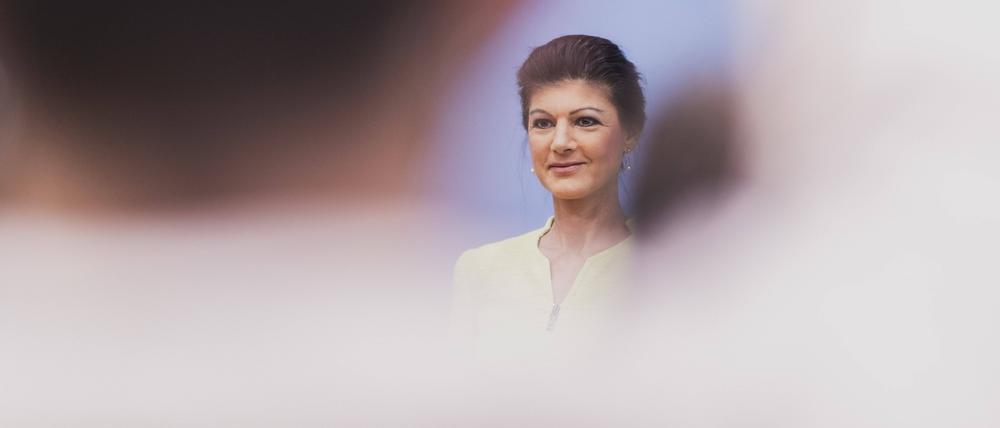 Sahra Wagenknecht auf der Pressekonferenz zur Gründung des Vereins Bündnis Sahra Wagenknecht. 