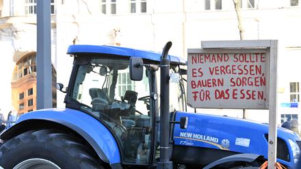 Bauernprotest in Potsdam.