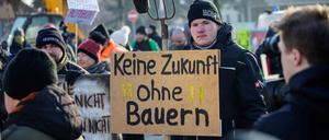 Bei einer Kundgebung demonstrierten einige Hundert Bauern und Unterstützer vor dem neuen Bahnwerk.