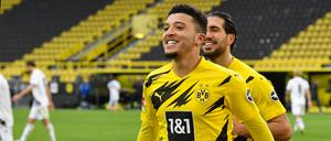 Jadon Sancho bejubelt eines von insgesamt 50 Pflichtspieltoren für den BVB. Nun sollen weitere dazukommen.