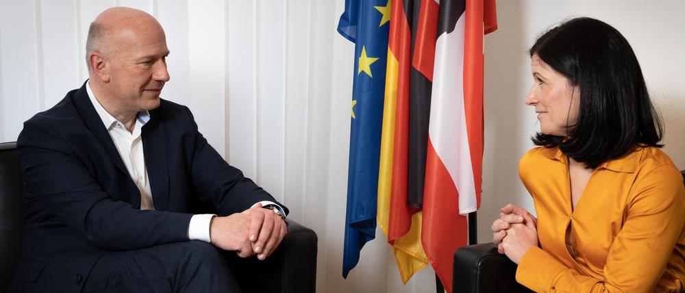 Kai Wegner und Katharina Günther-Wünsch (beide CDU) im Februar 2023.