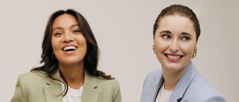 Nhu Ha Dao und Charlotte Piller, Gründerinnen von Lotta Ludwigson, stellen einen  kompostierbaren Business-Anzug für Frauen her.
