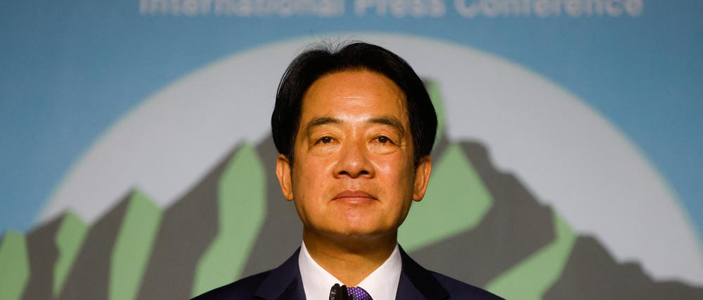 Lai Ching-te bei einer Pressekonferenz nach seinem Sieg bei der Präsidentschaftswahl in Taiwan.
