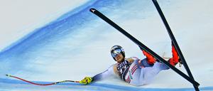 Aleksander Aamodt Kilde aus Norwegen stürzt.