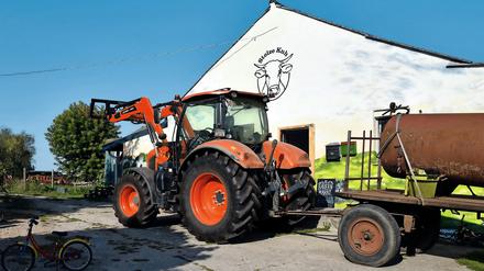 Der Bio-Bauernhof „Stolze Kuh“ im Nationalpark Unteres Odertal in Lunow-Stolzenhagen in Brandenburg.