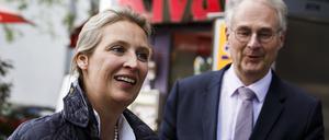 Alice Weidel, Co-Vorsitzende der AfD-Bundestagsfraktion, und iihr Referent Roland Hartwig.