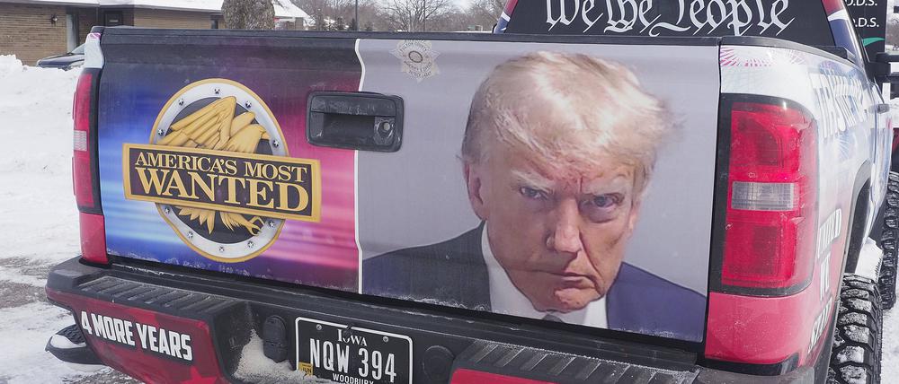 Der Wagen eines Trump-Fans in Sioux City, Iowa.