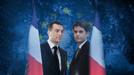 Zwei Kontrahenten: Jordan Bardella (links) und Gabriel Attal
