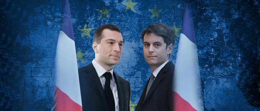 Zwei Kontrahenten: Jordan Bardella (links) und Gabriel Attal