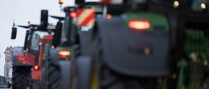 Traktoren fahren zu einer Protestdemonstration am Brandenburger Tor Richtung Innenstadt. Auch aus Reinickendorf machten sich Landwirte auf den Weg. (Symbolbild)