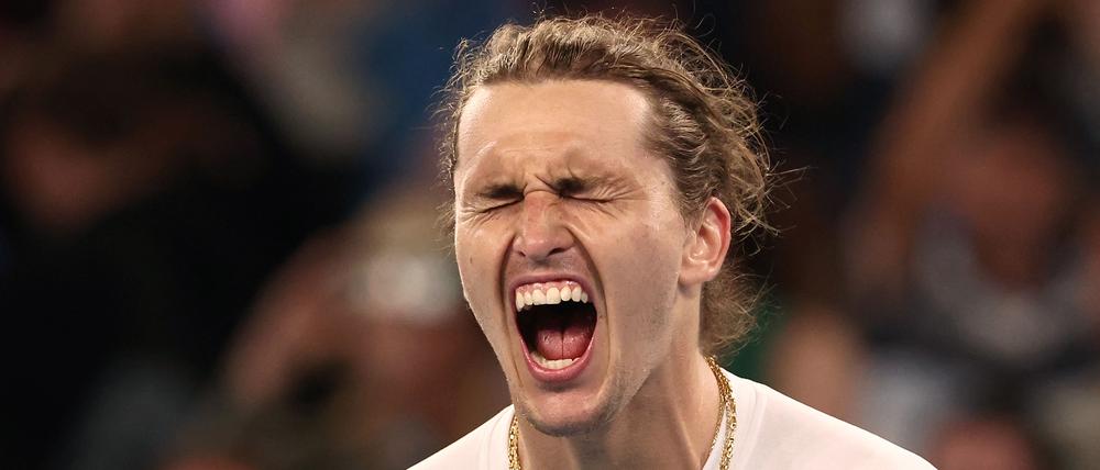 Schrei der Erleichterung: Alexander Zverev nach seinem verwandelten Matchball.