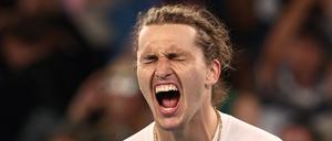 Schrei der Erleichterung: Alexander Zverev nach seinem verwandelten Matchball.