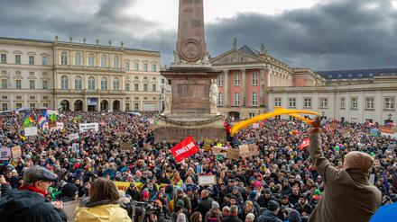 Etwa 10.000 Menschen beteiligten sich am 14. Januar an der Demo gegen Rechts in Potsdam.