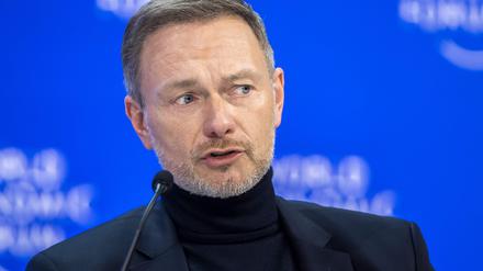 Finanzminister Christian Lindner in Davos. 