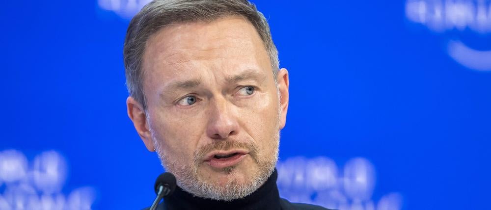 Finanzminister Christian Lindner in Davos. 