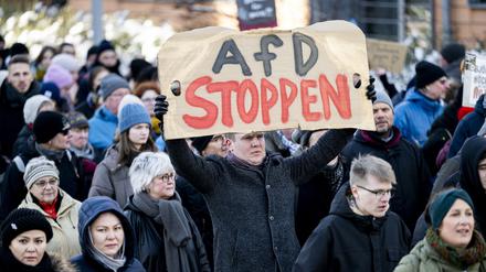 Protest gegen die AfD in Erfurt.