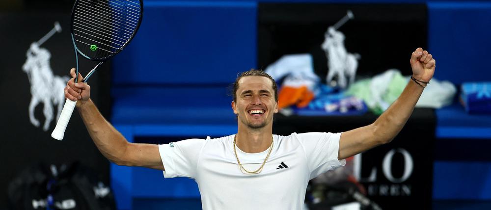 Alexander Zverev feiert den Einzug ins Viertelfinale.
