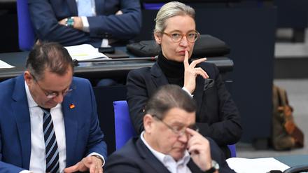 Alice Weidel, AfD-Bundesvorsitzende und Fraktionsvorsitzende der AfD, bei der Bundestagsdebatte über den agrarpolitischen Bericht der Bundesregierung. Die Zustimmungswerte zur AfD sind diese Woche erstmals gefallen.