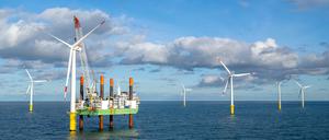 Offshore-Windpark Riffgat, rund 15 Kilometer nördlich der Insel Borkum.