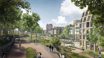 So soll das Stadtquartier auf dem ehemaligen Güterbahnhof in Berlin-Köpenick aussehen
