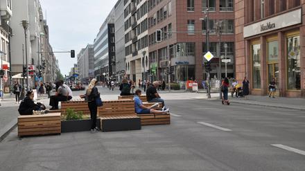 Currently still without cars, but from 1st July 2023 back with them: The pedestrian zone in FriedrichstraSe will be lifted again in Berlin, Germany, June 29, 2023. CTKPhotoP2023063003405 PUBLICATIONxNOTxINxCZExSVK CTKPhotoP2023063003405
