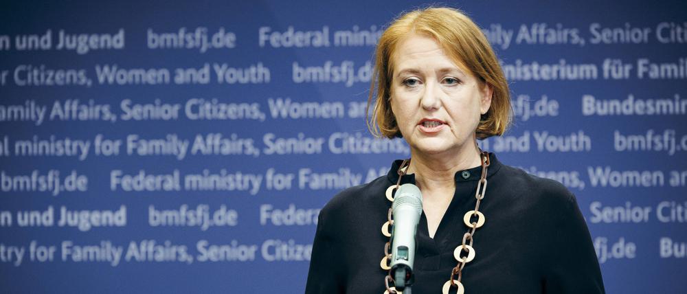 Familienministerin Lisa Paus beim Pressestatement zum Thema Gehsteigbelästigung