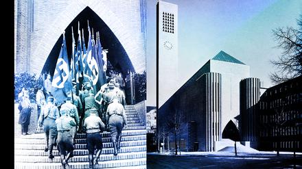 Ab 1933 ging die Verfolgung durch die Nazis auch in den Kirchen los. Dazu gehörte zum Beispiel die Entlassung „nichtarischer“ Pfarrer. Im Bild die Kirche am Hohenzollerndamm in Berlin.