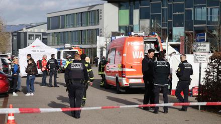Einsatzkräfte in Sankt Leon-Rot.