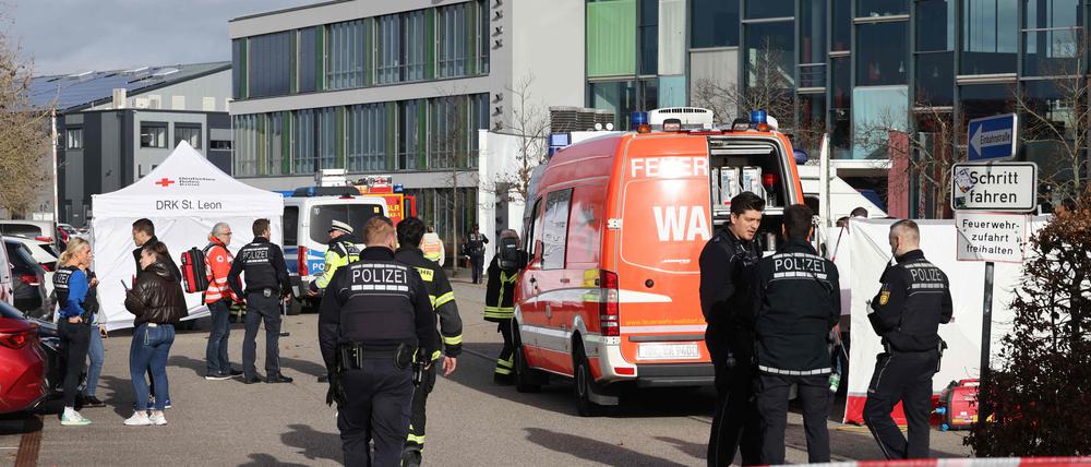 Einsatzkräfte in Sankt Leon-Rot.
