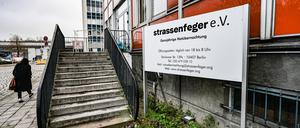 Die Notunterkunft des Vereins „Strassenfeger“ in der Storkower Straße.