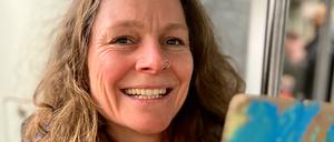 Wanda Hummel aus Zehlendorf demonstrierte vergangenen Sonntag für die Demokratie und gegen Rechtsextremismus.