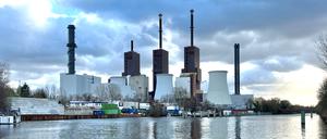 Das Heizkraftwerk Lichterfelde: Der dritte Turm ist schon zur Hälfte abgetragen. Auch die beiden anderen werden im Laufe des Jahres aus der Südwest-Skyline verschwinden.