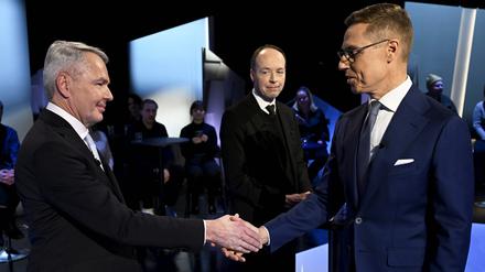 Drei für ein Amt: Pekka Haavisto, Jussi Halla-aho und Alexander Stubb (v.l.n.r.)