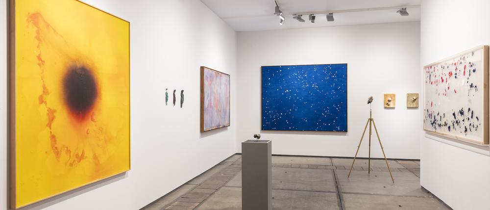 Blick in die Koje der Brüsseler Galerie Meessen De Clercq mit Arbeiten von José Maria Sicilia (l. und r.).