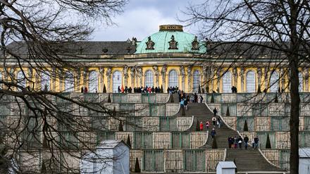 Die große Treppe von Schloss Sanssouci