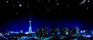 Der nächtliche Himmel über Berlin, so wie ihn niemand sehen kann.