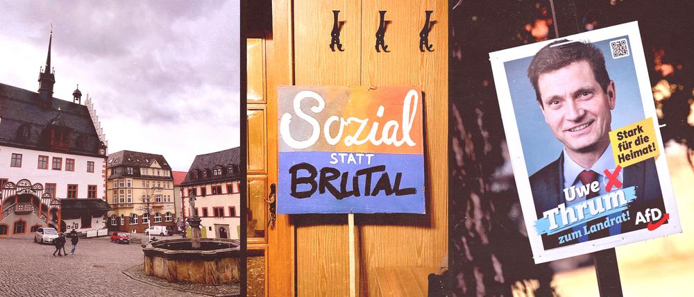 Protest gegen die AfD im Saale-Orla-Kreis.