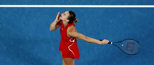 Geschafft. Aryna Sabalenka sicherte sich in Melbourne erneut den Titel.