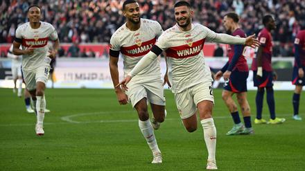Deniz Undav (r.) erzielte drei der fünf Stuttgarter Tore.