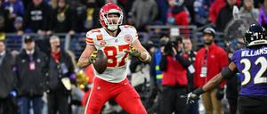 Kansas City Chiefs Tight End Travis Kelce beim NFL-Spiel gegen die Baltimore Ravens.