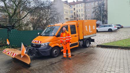 Kevin B. lernt Berufskraftfahrer bei der Berliner Stadtreinigung (BSR).