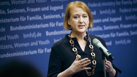 Bundesfamilienministerin Lisa Paus bei einer Pressekonferenz am 24. Januar.