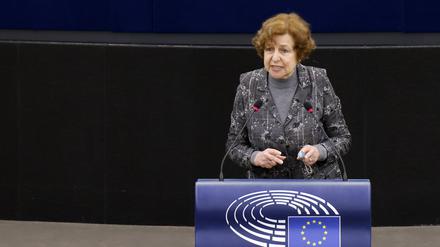 Mutmaßlich im Auftrag des Kremls unterwegs: Tatjana Ždanoka im Plenarsaal des Europäischen Parlaments.