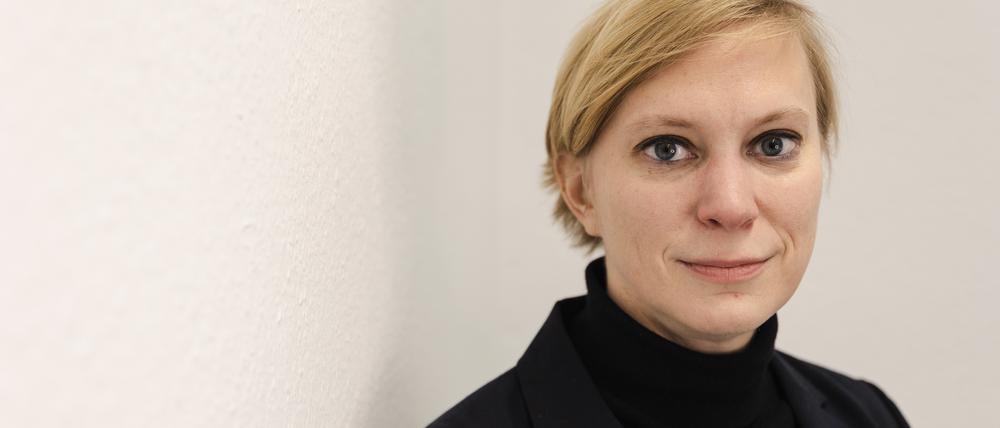Nina Stahr, Bündnis 90/Die Grünen, beim Interviewtermin mit Daniel Böldt und Christian Latz.