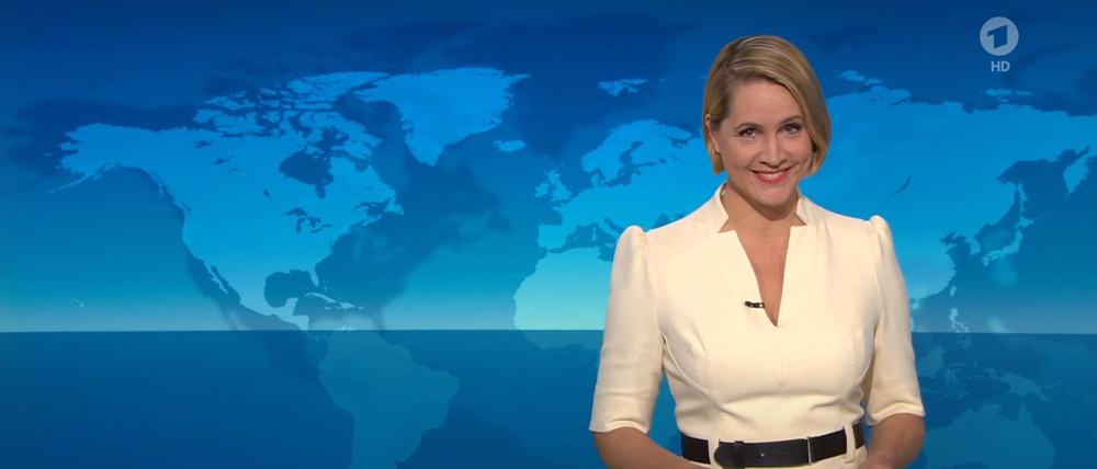 TV-Nachrichtensprecherin Judith Rakers präsentiert zum letzten Mal die Hauptausgabe der ARD-„Tagesschau“
