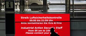 Streik am Hamburger Helmut-Schmidt-Airport am 1. Februar.