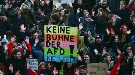 Eine Demonstration gegen die AfD. 