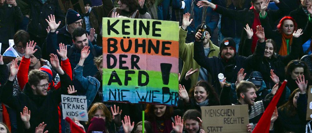 Eine Demonstration gegen die AfD.