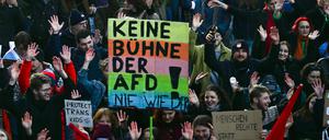 Eine Demonstration gegen die AfD. 